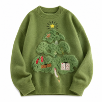 Pull de Noël rouge style couple pour homme et femme, vêtement d'hiver décontracté en tricot