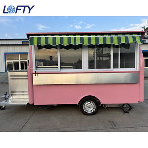 Подгонянный 10ft черный грузовик для еды полностью кухонный мобильный прицеп для пиццы хот-дог стандартная фритюрница для закусок из стекловолокна - Product Image 1