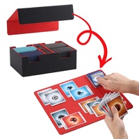 Boîte de rangement de luxe en cuir PU personnalisable avec logo pour cartes de jeu de société, tarot, Yugioh, TCG Commander, avec plateau à dés