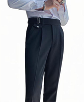 Naples décontracté affaires personnalisé taille haute non repassage minceur sans ceinture Gurge costume grande taille pantalon