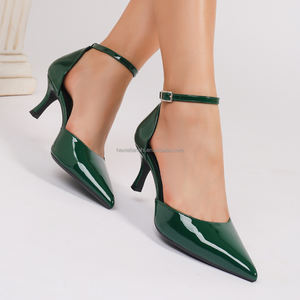 6002-4 Sandales à Talons Hauts Mi-Hauts pour Femmes, Modèle Tendance et Élégant, en Stock, Pointues et Creuses avec Bride à la Cheville, de Haute Qualité - Product Image 5