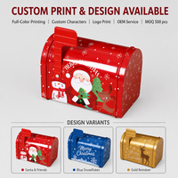 Boîte à lettres de Noël en fer blanc, étui cadeau, enveloppe décorative, valise en fer blanc pour enfants - Artisanat durable, vente en gros d'usine OEM/ODM