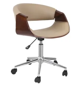 Oyi Modern fabrika yuvarlak geri döner deri krom taban yüksekliği ayarlanabilir ofis mobilyaları sandalye üreticisi