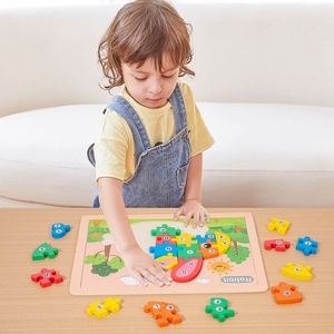 Creative Learning Toy Eco-Friendly Early Education <b>Puzzle</b> Montessori Animals Wooden <b>Puzzles</b> for Toddlers 3-5 - Product Image 3