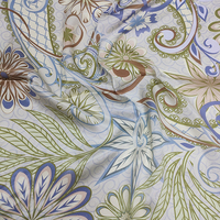 100% tissu de soie imprimé numérique, tissu de soie avec motif Floral, 16mm, Charmeuse en soie pour dame