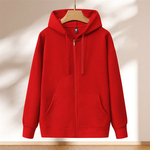 Hooded Zip Up Sweatshirt Dark Green Fleece Lined Workwear Corporate Student Uniform Autumn Style - Product Image 3