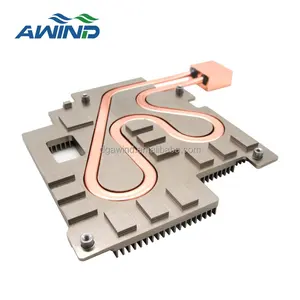 Large size radiator water cooling skiving fins heat sink plate with copper tube for liquid cooler 1000w heat exchange