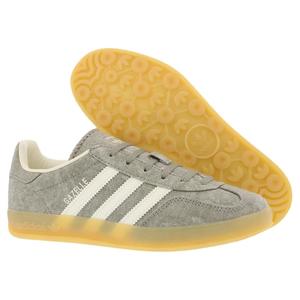 Chaussures Adidas Gazelle Indoor pour femme, couleur Silver Pebble Off White Gum 3, style marche - Product Image 4