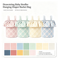 Sac de rangement pour poussette à volants, personnalisable, avec cordon de serrage, pour couches de bébé, accessoires de poussette, vente en gros