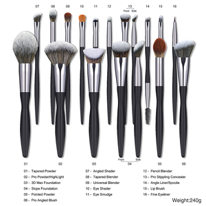 <span class=keywords><strong>MIOU</strong></span> - Juego de 16 Brochas de Maquillaje de Pelo Sintético con Mangos de Plástico para Rostro y Ojos, Incluye Brocha para Brillo Labial y Rímel, Compatible con Bolsa de Brochas - Product Image 2