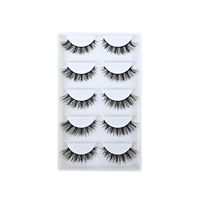 Nouvelles extensions de cils synthétiques transfrontalières série FV, faites à la main, style européen et américain, lot de cinq paires, épaisses, courbées, blanches