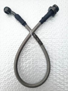 Assemblage <span class=keywords><strong>de</strong></span> <span class=keywords><strong>tuyau</strong></span> <span class=keywords><strong>de</strong></span> <span class=keywords><strong>frein</strong></span> automatique en PTFE tressé flexible en acier inoxydable 3AN avec raccords en acier plaqué vert <span class=keywords><strong>olive</strong></span> - Product Image 4