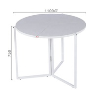 Mini table pliante en bois, table ronde gain de place
