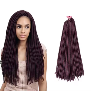 Meilleur Prix – Extensions de Cheveux Synthétiques Noirs Lisses Fausses Locs au Crochet, Dreadlocks, <span class=keywords><strong>Tresses</strong></span> Africaines Pré-bouclées pour Femmes - Product Image 1