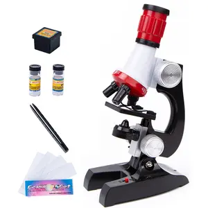 Groothandel microscoop voor laboratorium speelgoed voor kids-1200X-400X-100X Microscoop Kit Lab LED Home School Wetenschap Educatieve Kinderen Speelgoed Gift Geraffineerde Biologische Microscoop Voor Kinderen