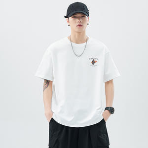 Camiseta Lisa de Manga Corta, Corte Ajustado, 100% Algodón Pima de 280g, con Impresión de Logotipo de Marca Personalizada y <span class=keywords><strong>Tratamiento</strong></span> de Tela Batik, Venta al Por Mayor - Product Image 3