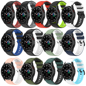 Pour <span class=keywords><strong>Samsung</strong></span> <span class=keywords><strong>Galaxy</strong></span> <span class=keywords><strong>Watch</strong></span> 6 <span class=keywords><strong>5pro</strong></span> Bracelet de remplacement pour <span class=keywords><strong>Samsung</strong></span> <span class=keywords><strong>Watch</strong></span> 5 4 Bandes 20mm Sport Bracelet de montre en silicone - Product Image 2
