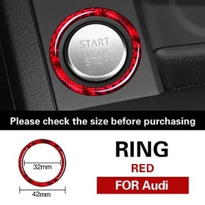 Fibra de Carbono para <span class=keywords><strong>Audi</strong></span> A3 A4 A5 A6 C5 <span class=keywords><strong>C6</strong></span> Q5 Q7 S3 <span class=keywords><strong>S6</strong></span> S7, Adhesivo Decorativo para el Botón de Encendido/Apagado del Motor, Anillo para Llaves, Accesorios Interiores - Product Image 5