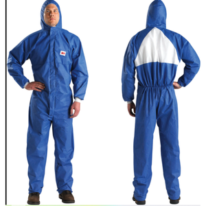 3M tuta protettiva 4530 con cappuccio taglia L FR blu ignifugo SMMS in polipropilene tuta chimica di sicurezza - Product Image 1