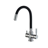 Nouveau design tuyau flexible 3 voies tuyau noir filtre évier robinet de cuisine