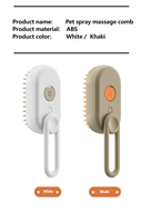 2025 Logo personnalisé chien chat électrique peigne à cheveux toilettage nettoyage Slicker pulvérisation brosse Massage portable chat vapeur brosse Silicone
