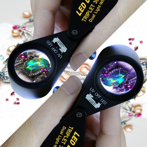 Lupa de Bolsillo Plegable de Alta Calidad con Aumento de 10x a 30x, Marco Negro, 6 Luces LED Integradas, Lupa UV para Aficionados y Relojeros - Product Image 5