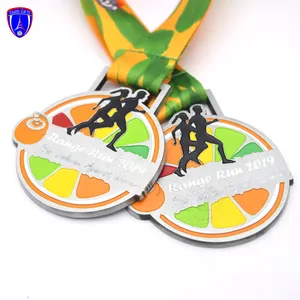 Custom DIY Logo Zinc Alloy Orange Run 2019 Sports Medals for stop violence against women