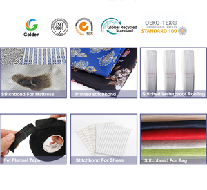 Tessuto per Solette GRS PET 100% Poliestere, Tessuto Non Tessuto Agugliato a Doppio Ago per Materiale Calzaturiero, Tessuti Stitchbond - Product Image 2