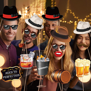 Huancai whisky <span class=keywords><strong>cerveza</strong></span> Photo Booth Props 25 PCS Party Props <span class=keywords><strong>Kit</strong></span> con palos <span class=keywords><strong>de</strong></span> madera <span class=keywords><strong>para</strong></span> cumpleaños envejecido a la perfección Party Supplies - Product Image 4