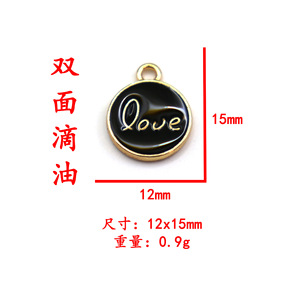 Pendentif Cœur Rond en Alliage de Zinc avec Effet Goutte d'Huile pour la Fabrication de Colliers et Accessoires DIY - Product Image 2