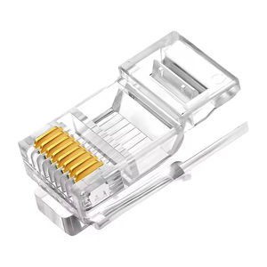 หัวต่อสายแลน RJ45 แบบคริสตัล 6U สำหรับสาย Cat5 Cat5e Cat6 อีเธอร์เน็ต แลน วัสดุทองแดงและพลาสติก - Product Image 6