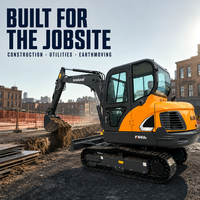 Mini-excavatrice neuve 5T 5,5 tonnes, moteur diesel Yanmar Kubota EPA, mini-excavatrice 5 tonnes pour travaux agricoles