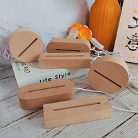 Base LED en bois avec USB pour acrylique lumière Base d'affichage LED en bois pour la décoration de la maison Support en bois pour la lumière