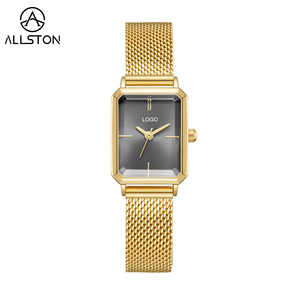 Livraison rapide, montre à <span class=keywords><strong>quartz</strong></span> pour femme, style minimaliste, bracelet en cuir de luxe, petite montre carrée dorée, style rétro sportif, Virtue Antique. - Product Image 6