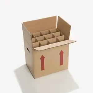 Custom Promotional OEM Golden Supplier Kraft Wine Carton Box Large Cardboard Boxes For Shipping