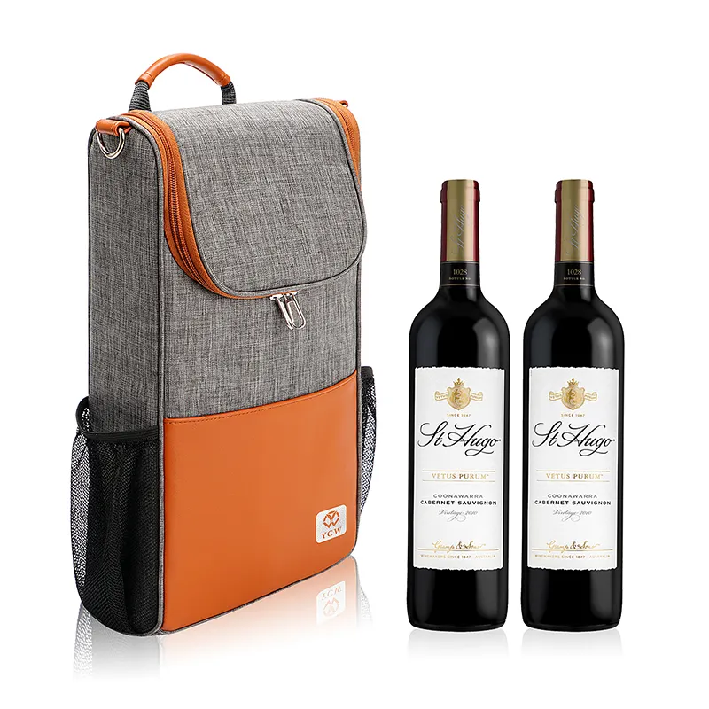 Free sample Travel Picnic Insulated Wine Cooler Bag Padded Wine Tote Carrier Portable Wine Carrying Bag