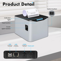 Imprimante de reçus thermique directe USB Lan BT Wifi Distributeur automatique mobile de bureau Ordinateur Atm 80mm Imprimante de reçus thermiques pour espèces