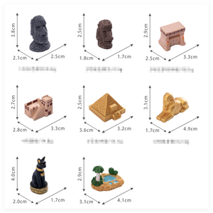 <span class=keywords><strong>Casa</strong></span> de Jardín de Hadas en Miniatura, Edificio de Resina 3D, Pirámide del Antiguo Egipto, Amor Religioso, Pintado a Mano, Gris Marrón, Torre Moái - Product Image 6