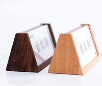 Support de présentoir triangulaire double face pour table de réception, présentoirs de conférence en bois massif, porte-plaque de nom