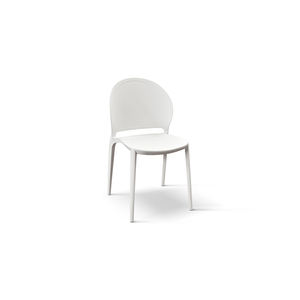 Stefania <b>Chair</b> Set Of 4 White Polypropylene Indoor <b>Outdoor</b> Dining <b>Chairs</b> - Product Image 1