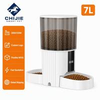 Distributeur automatique intelligent de nourriture pour animaux de compagnie 7L WiFi double bande anti-parasitage, double bol en PP, portionnement précis pour chats et chiens