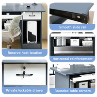 Bureau d'ordinateur simple avec tiroir verrouillable, bureau d'étude pour étudiant à domicile avec espace d'écriture confortable pour chambre ou bureau à domicile