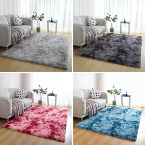 Tapis de salon rectangulaire moderne en polyester doux et moelleux, abstrait, fabriqué à la machine - Product Image 2