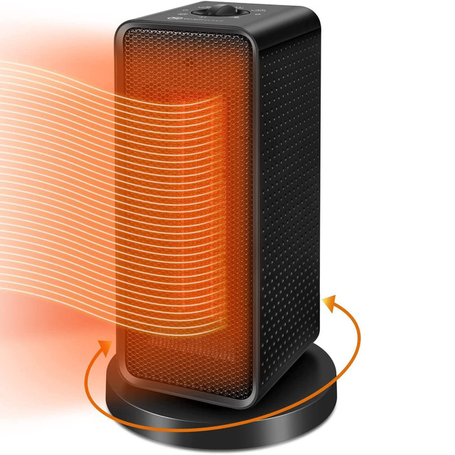 Space Electric Heater for Indoor Use, PTC Ceramic Portable Room Heater, Quiet Heater & Fan With Overheat Protection