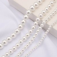 Perles en Verre Rondes Imitation Perle de Haute Qualité 4 6 8 10mm Lumineuses pour la Fabrication de Bijoux DIY Colliers Bracelets