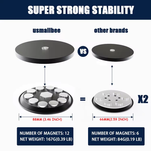 Support de caméra à bras magique à bille magnétique puissant de 25 mm (1 pouce) pour GoPro Hero 13 12 11 Insta360 DJI Osmo Action Camera Phones - Product Image 4