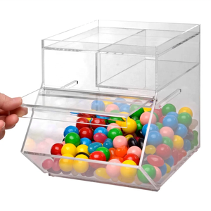 Chất lượng cao Stackable rõ ràng minh bạch Acrylic kẹo Lolly hiển thị thùng máy rút kẹo thùng với <span class=keywords><strong>Scoop</strong></span> - Product Image 4