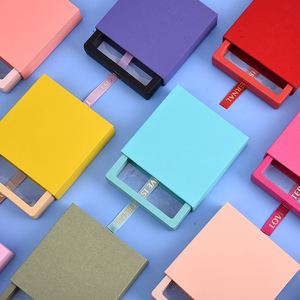 9*9 11*11cm mỏng treo nhựa PE phim hiển thị bao bì hộp in logo trang sức hộp giấy với Ribbon - Product Image 3