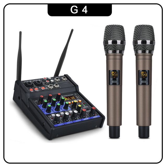 G4 USB  4-channel Small Mixer with Power Amplifier Microphone and All-in-one Effect Processor
