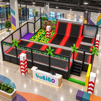 Équipement de parc de trampolines intérieur personnalisé Vabibo TP043, trampoline commercial à saut libre, fosse en mousse haute densité, obstacles Ninja, FEC